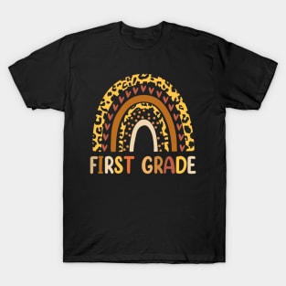 First Grade Leopard Pattern Back To School T-Shirt